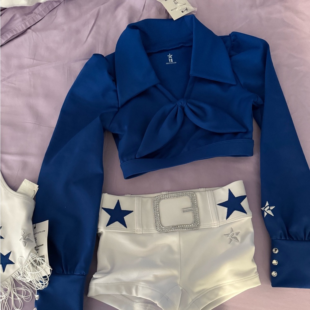 Kids Blue and White Dance Costume Set